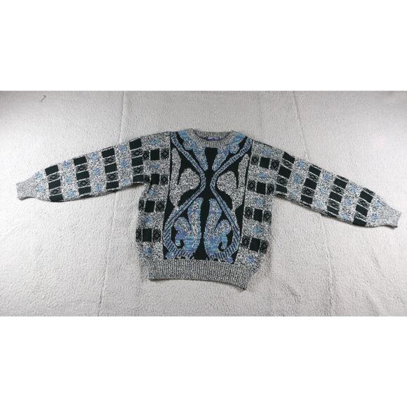 Vintage Barnaby Sweater Mens 1X Geometric Print Virgin Acrylic Coogie Style 90s - Picture 1 of 6
